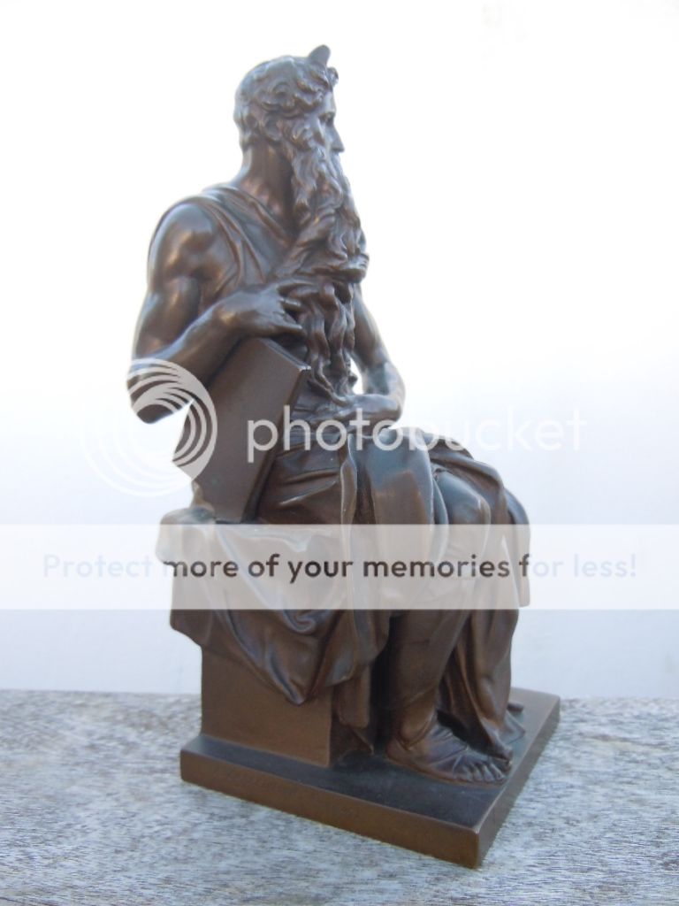 Sculpture bronze de Moïse tables de la loi d'après MichelAnge signé